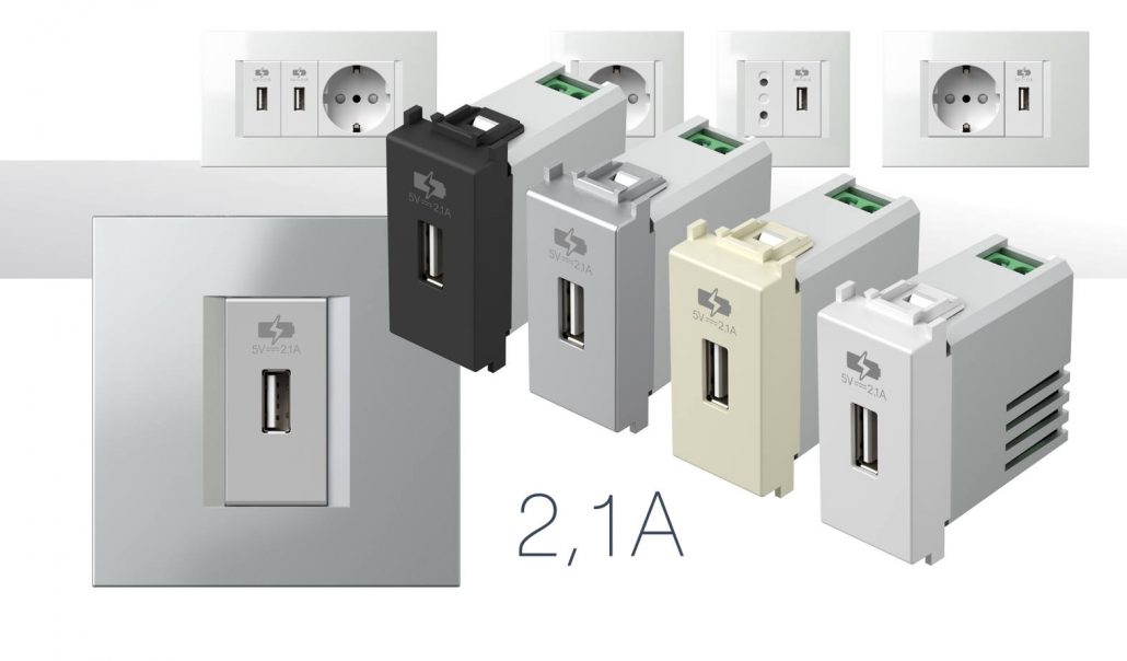 Presa USB Presa USB. La presa USB da muro è un comodo dispositivo da installare in ogni spazio; per i più esigenti, c'è a disposizione anche la presa USB con interruttore.